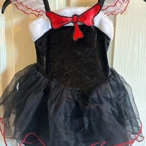 Dr. Seuss Black and White Kids Costume with Red Bow